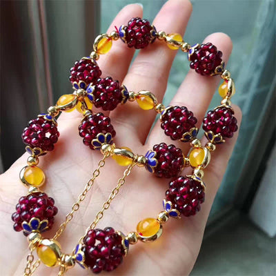 Buddha Stones Tibetan Garnet Calm Bracelet Bracelet BS 6