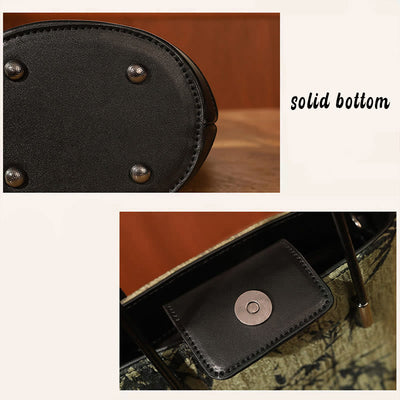 Buddha Stones Green Bamboo Print Vintage Crossbody Bag Handbag Crossbody Bag&Handbags BS 8