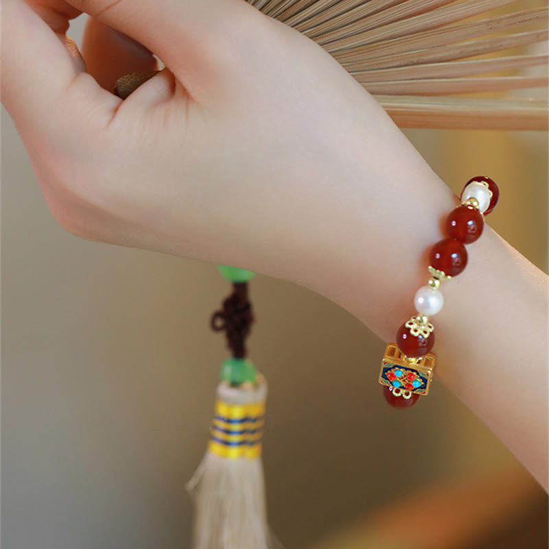 Buddha Stones Red Agate Pearl Confidence Self-acceptance Bracelet Bracelet BS 8