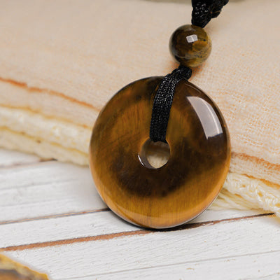 Buddha Stones Lucky Coin Pendant Healing Crystal Gemstone Necklace Necklaces & Pendants BS 19