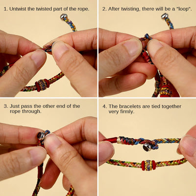 Buddha Stones Handmade Dragon Boat Festival Luck Colorful Rope Child Adult Bracelet Bracelet BS 5