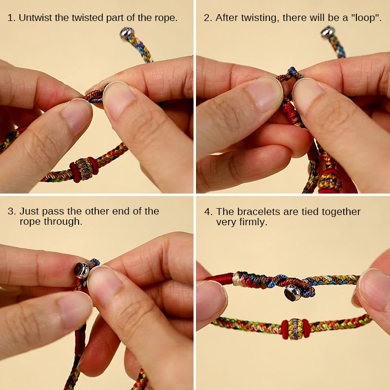 Buddha Stones Handmade Dragon Boat Festival Luck Colorful Rope Child Adult Bracelet Bracelet BS 5