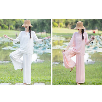 Ensemble de vêtements pour femme pour la pratique matinale : Tai Chi, méditation, prière, zen et spiritualité
