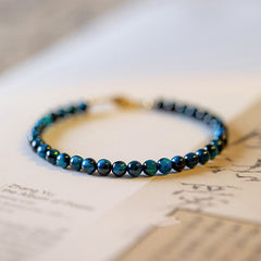 Foviel Natural Blue Tiger Eye Stone Protection Chain Bracelet