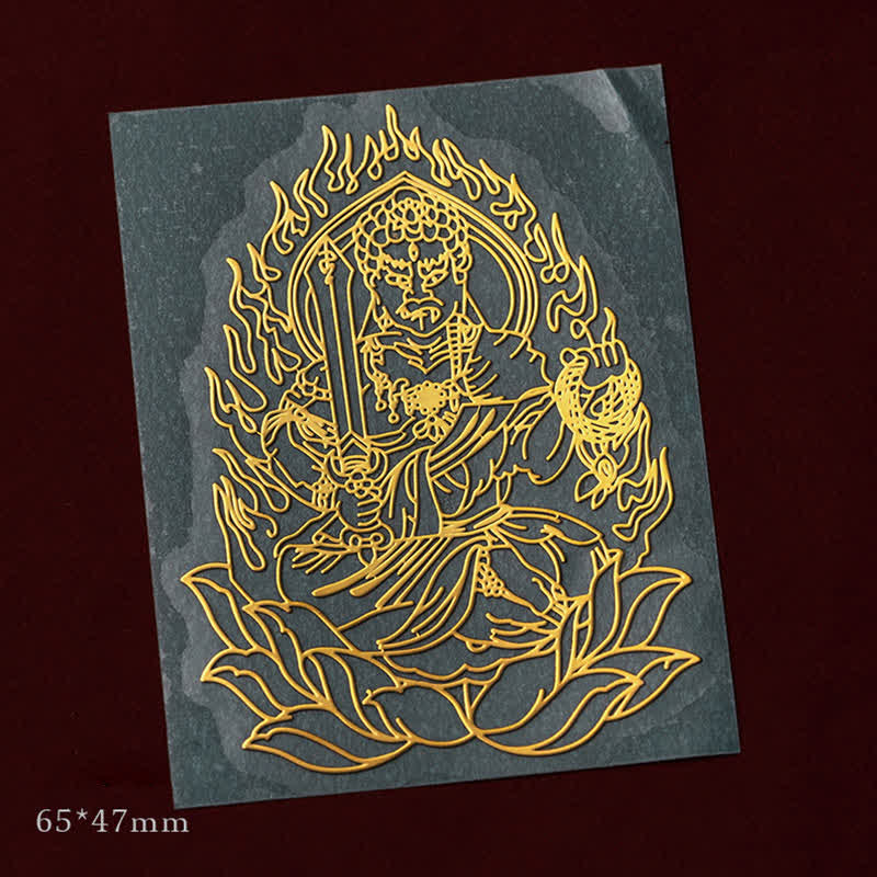 Buddha Stones 12 Chinese Zodiac Blessing Wealth Fortune Phone Sticker Phone Sticker BS Rooster-Acalanatha Small
