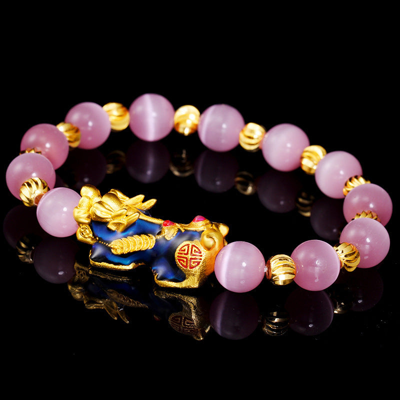Bracelet porte-bonheur œil-de-chat Pixiu Foviel
