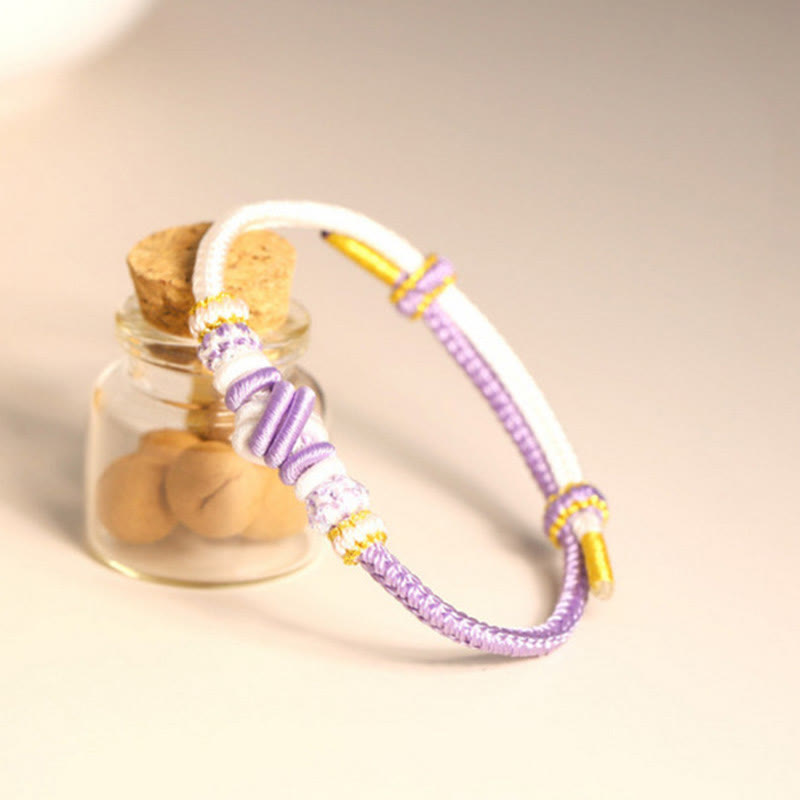 Buddha Stones Two-Color Rope Handcrafted Eight Thread Peace Knot Luck Connection Bracelet Bracelet BS 11