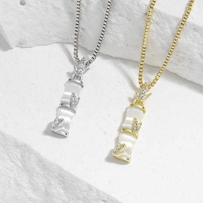 Buddha Stones Chalcedony Bamboo Pattern Harmony Necklace Pendant Necklaces & Pendants BS 1