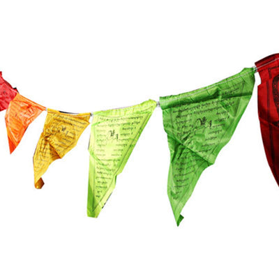 Buddha Stones Tibetan Blessing Outdoor 25 Pcs Triangle Prayer Flag Decoration Decorations buddhastoneshop 9