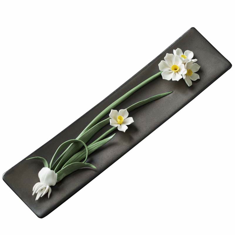 Buddha Stones Lotus Peony Rose Flower Ceramic Spiritual Incense Burner Incense Burner BS 9