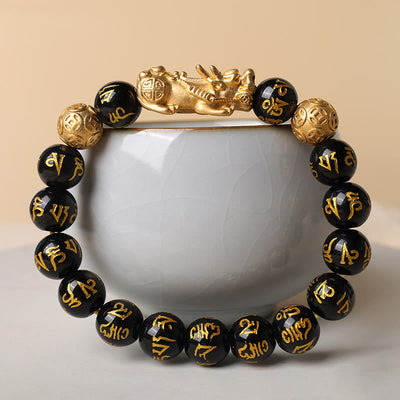 Foviel FengShui PiXiu Obsidian Reichtum Armband