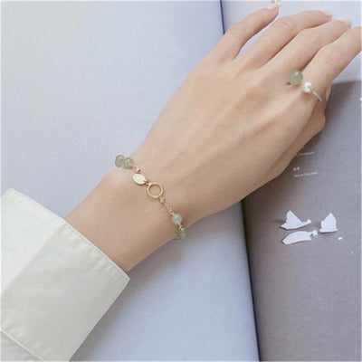 Buddha Stones Unique Natural Hetian Jade 14K Gold filled Luck Beaded Bracelet Bracelet BS 4