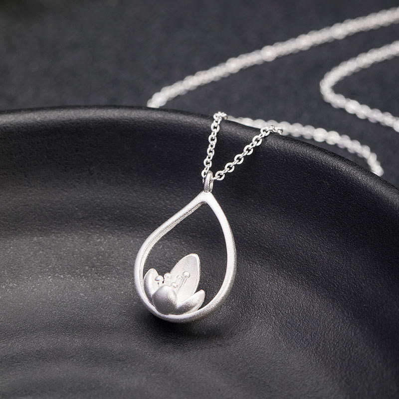 Buddha Stones 925 Sterling Silver Lotus Flower Floral Enlightenment Necklace Pendant Necklaces & Pendants BS 3