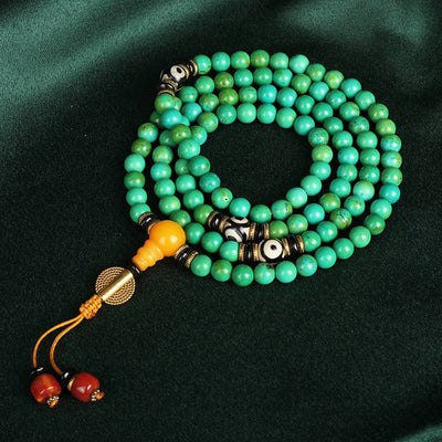 Collier bracelet Mala d'équilibre en turquoise tibétaine Foviel