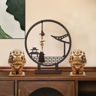 Buddha Stones Lion Statue Strength Resin Home Office Decoration Decorations BS 4