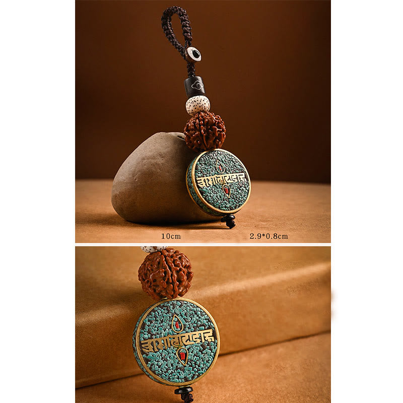 Buddha Stones Tibetan Om Mani Padme Hum Bodhi Seed Peace Key Chain Key Chain BS 17