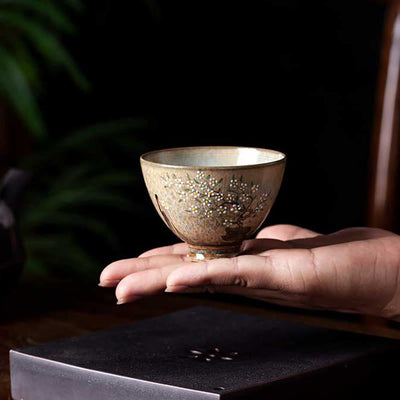 Buddha Stones Jingdezhen Hand Painted Ru Kiln Porcelain Hanfu Girl Flower Ceramic Teacup Kung Fu Tea Cups Cup BS 7