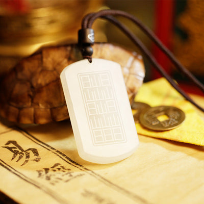 Buddha Stones White Jade PiXiu Yin Yang Luck Protection Necklace Pendant Necklaces & Pendants BS 9