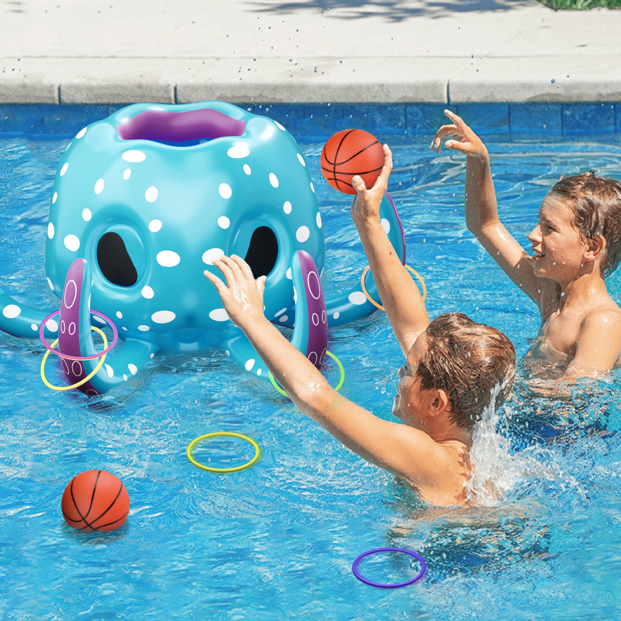 Fidtoy Inflatable Octopus Pool Game 2-in-1 Summer Toy