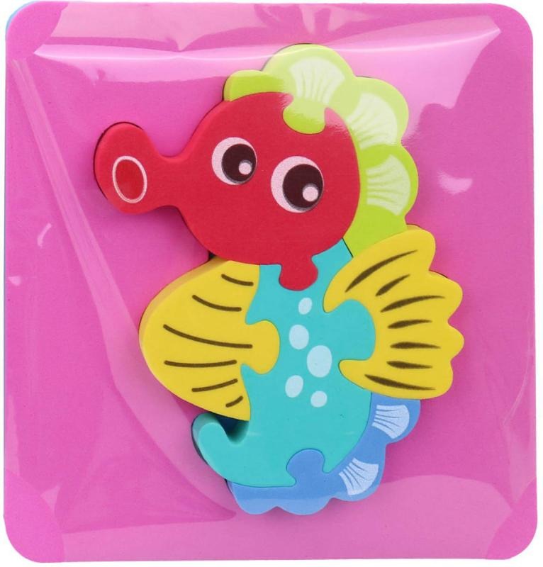 Fidtoy Ensemble de puzzles en mousse souple d'animaux pour le bain pour tout-petits – 4 types de jouets d'apprentissage assortis en forme d'EVA pour le jeu aquatique