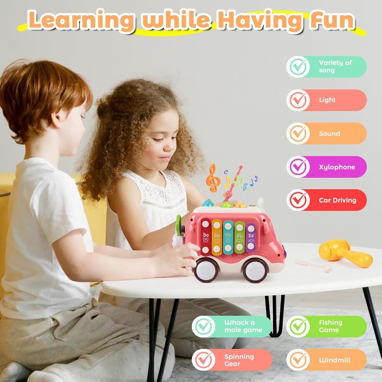 Coche de actividades múltiples 6 en 1 y de aprendizaje - 986