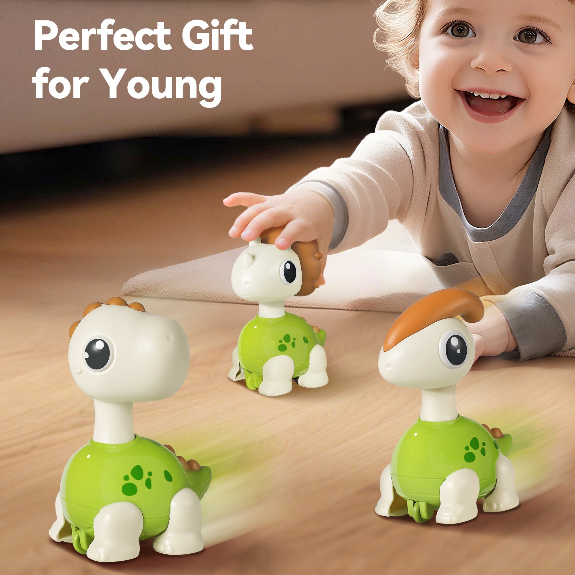 Fidtoy Mini Dinosaur Press to Go Car Toys