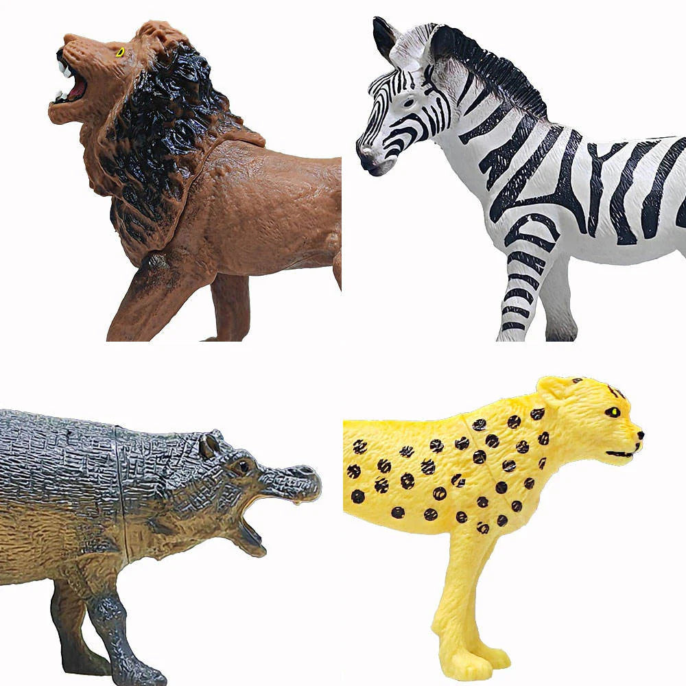 Fidtoy Mini Figure Wildlife Farm Animals Playset with Tree for Kids 21 Piece Animal Learning Toy