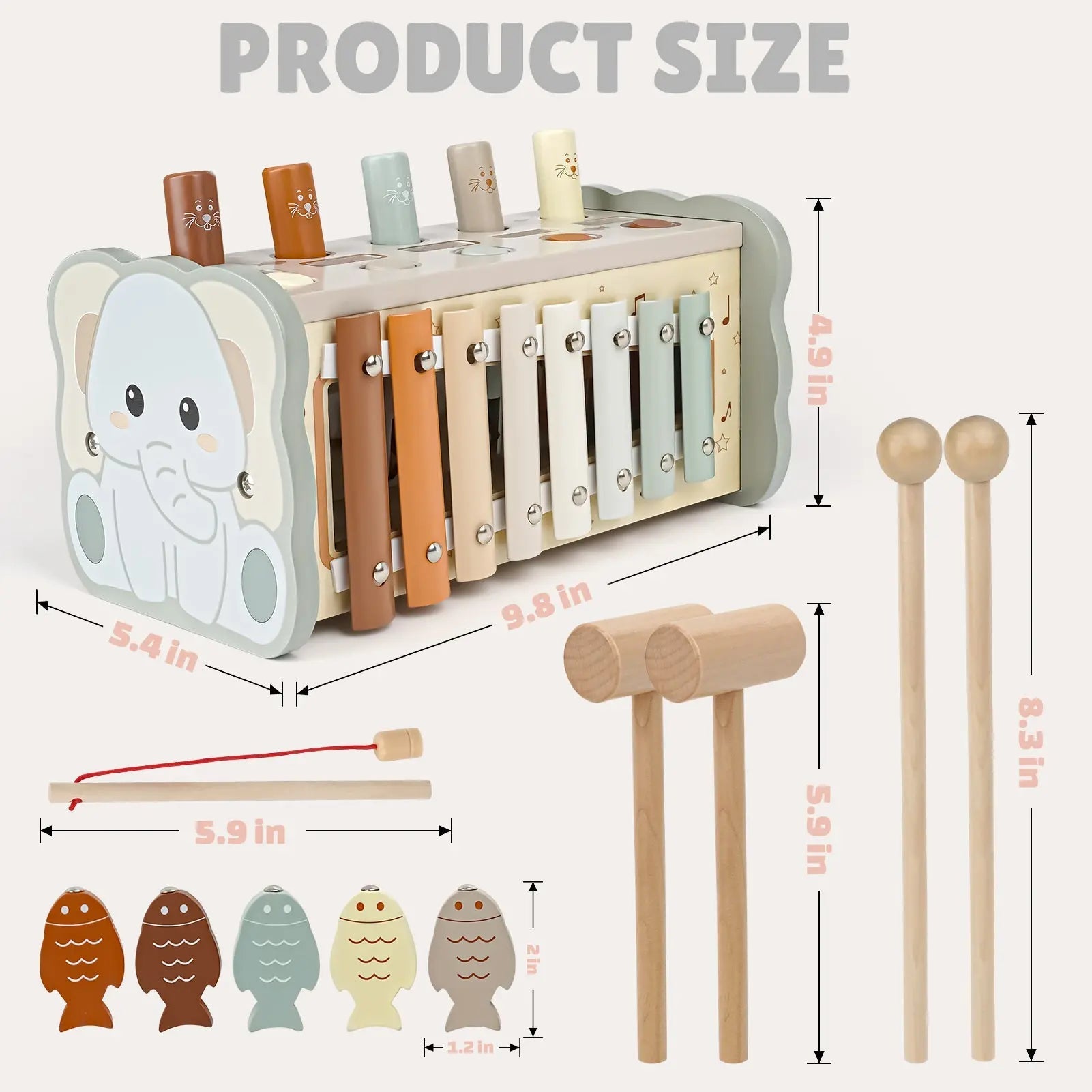Fidtoy Sensory Music Toy Set for Toddlers - Montessori Educational Wooden Toy