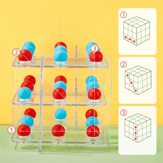 Fidtoy 3D Tic-Tac-Toe Mind Twisting Game for Kids