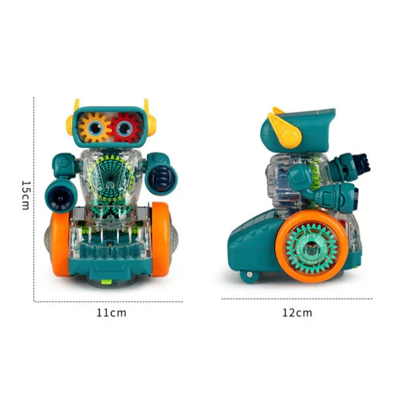 Fidtoy Dancing Robot Toy – Electric Walking Light Up Music Robot for Kids 3+
