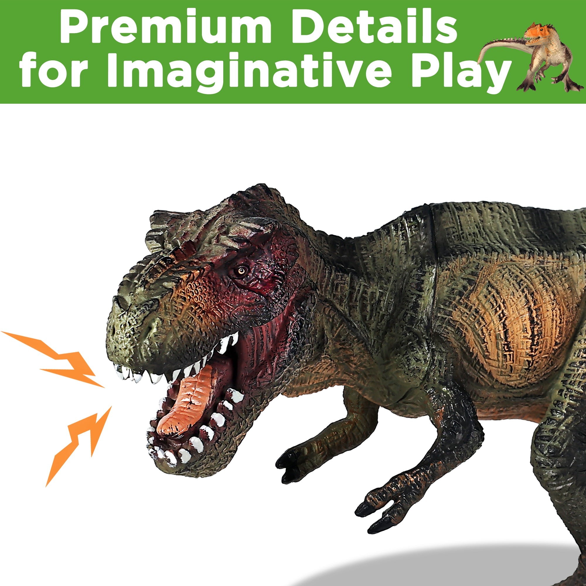 Juego de juguetes de dinosaurios grandes Fidtoy con caja de almacenamiento T-Rex