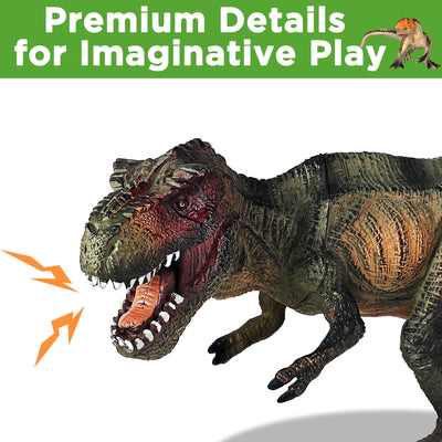 Juego de juguetes de dinosaurios grandes Fidtoy con caja de almacenamiento T-Rex