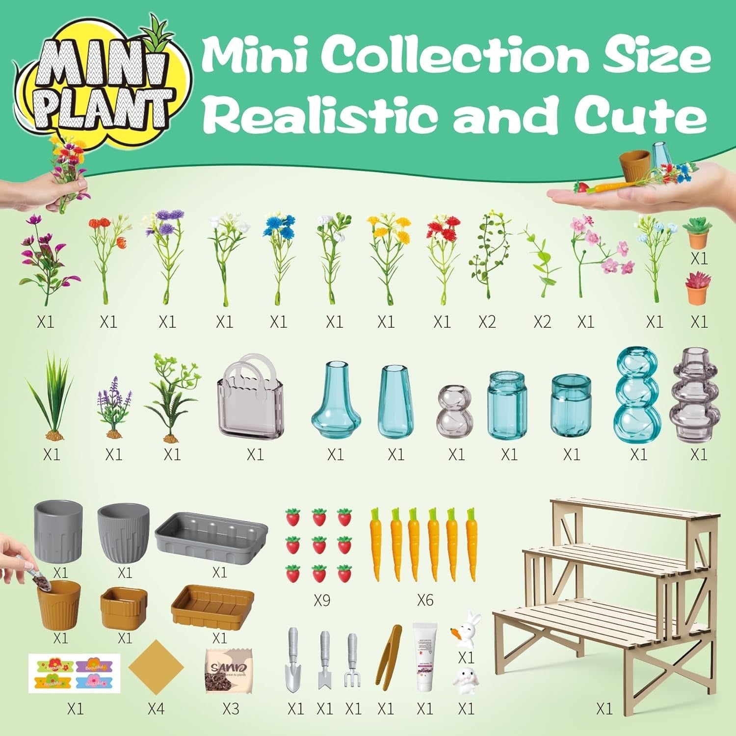 Kit de fabrication de bouquet de fleurs en papier, miniatures botaniques à collectionner - 31A