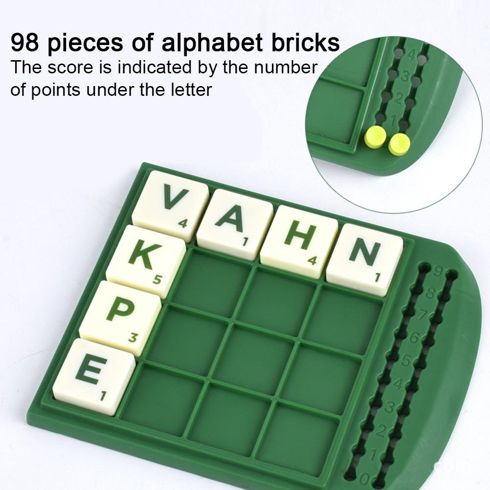 Fidtoy 360 Word Spell Crossword Game for Ages 10+, Plastic Rotating Letter Tile Board Game with 100 Letter Tiles, 4 Player Boards, Scoring Pegs, Family Word Strategy Game for 2-4 Players