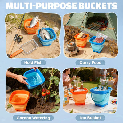 Beach Toys Set - 2-Pack Sandcastle & Beachcombing Kit for Kids 4-8