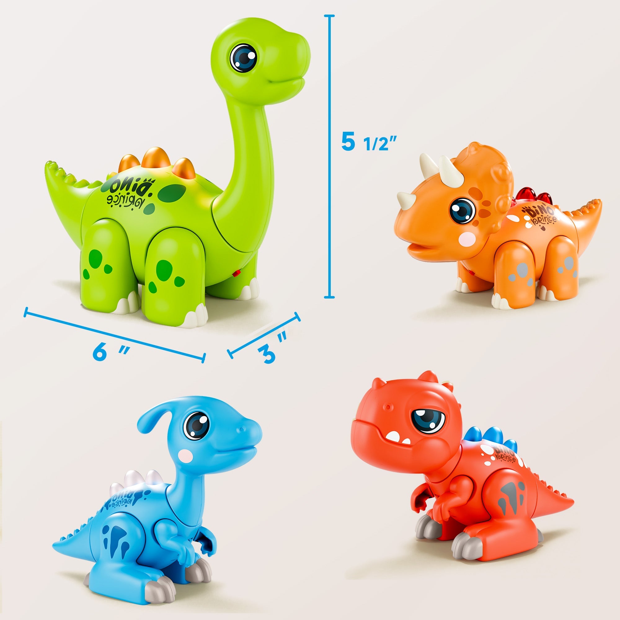Fidtoy Dinosaur Assembly Toy Set with Lights and Sounds for Toddlers
