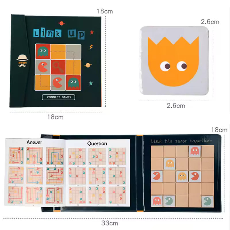 Fidtoy Magnetic Matching Link Up Logic Activity Kit for Kids Color Shape Recognition Puzzle Play
