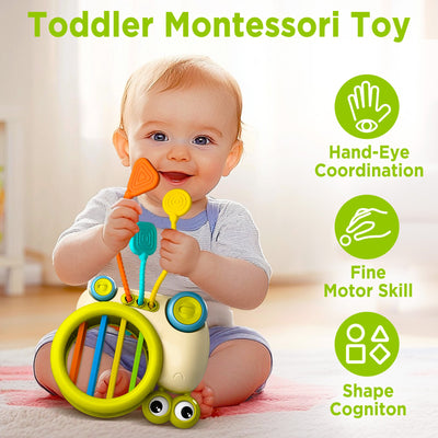 Fidtoy Snail Shape Sorter Push Toy for Babies and Toddlers