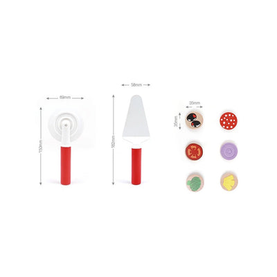 Wooden Pizza Play Set- Fine motor skills toys