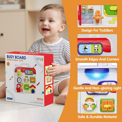 Fidtoy Montessori Sensory Musical Busy Board for Toddlers Multiple Activities Fine Motor Learning Toy Age 12M+