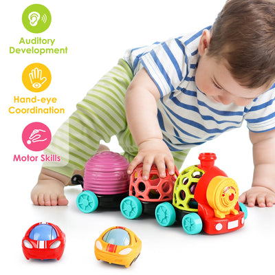Fidtoy Baby Rattle Roll Train Toy Set for 6-12 Months