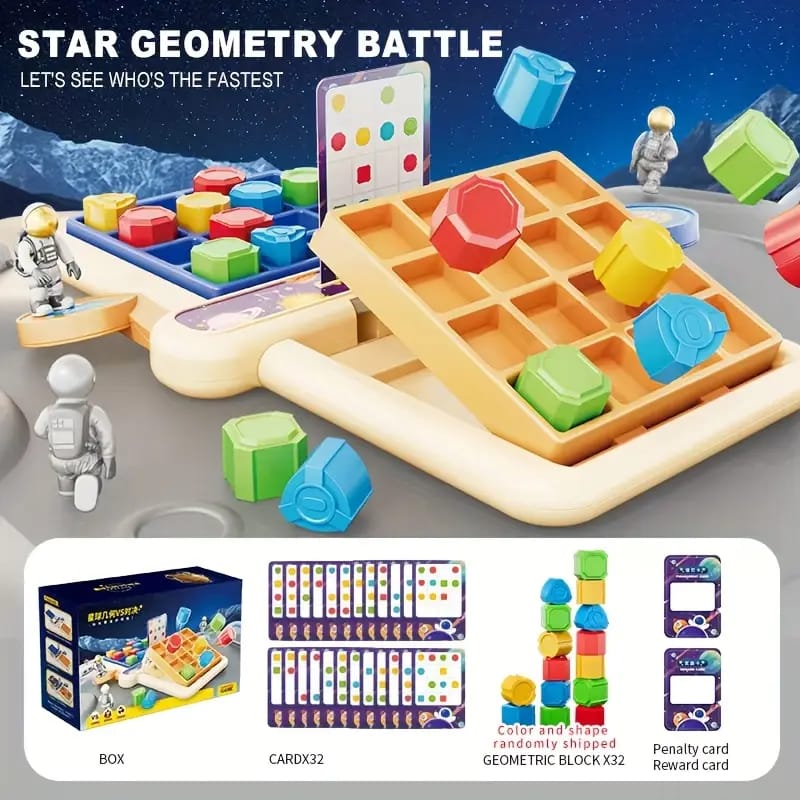 Fidtoy Planet Geometry Shape Matching Game Multiplayer Challenge  Space Theme Pattern Matching Board Game for Kids Ages 3+