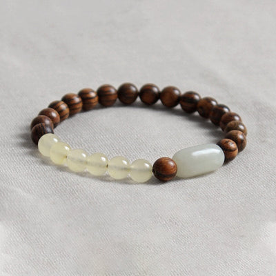 Buddha Stones  Jade Sandalwood Luck Abundance Bracelet Bracelet BS 9