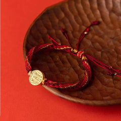 Buddha Stones Five Directions Gods of Wealth Handmade Reincarnation Knot Protection String Braid Bracelet Bracelet BS Reincarnation Knot Bracelet(Wrist Circumference 14-18cm)