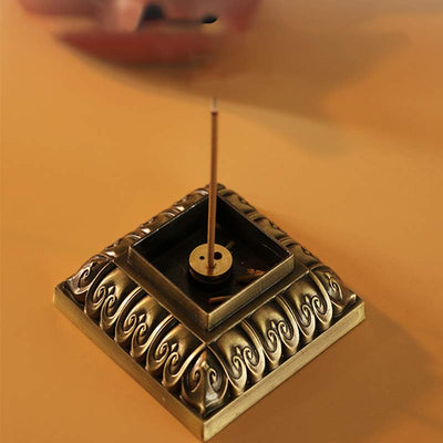 Buddha Stones Heart Sutra Alloy Incense Holder Healing Home Decoration Incense Burner Decorations Incense Burner BS 7