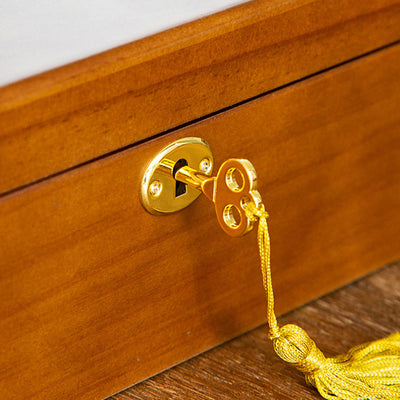 Buddha Stones Vintage Wooden Jewelry Box Two-Layer Solid Wood Jewelry Storage Box Jewelry Box BS 11