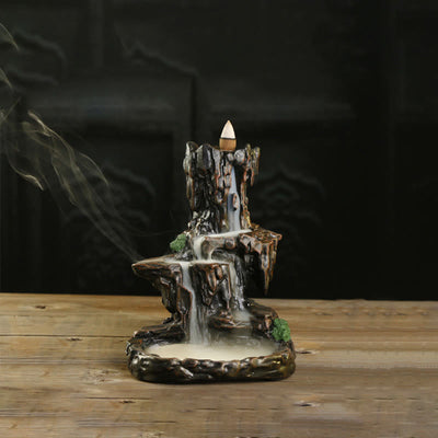 Buddha Stones Waterfall Backflow Incense Burner Mountain Tower Incense Holders Incense Burner BS 6
