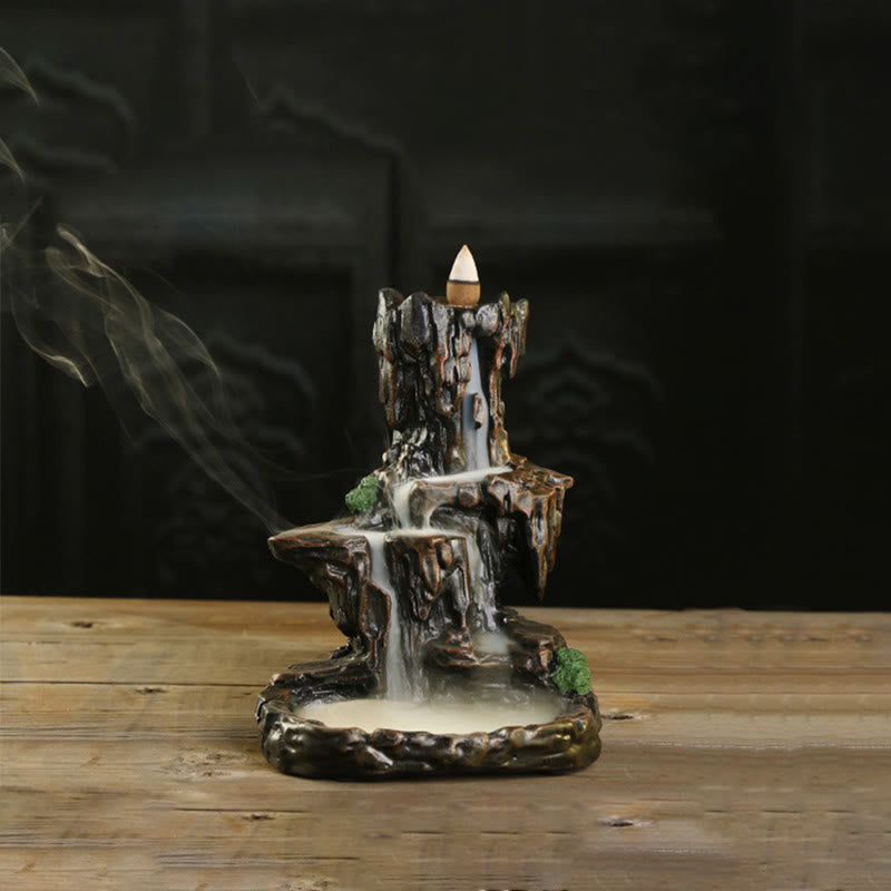 Buddha Stones Waterfall Backflow Incense Burner Mountain Tower Incense Holders Incense Burner BS 6