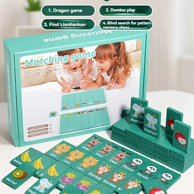 Jeu de mémoire en bois Fidtoy – Jouet éducatif pour les enfants de 3 ans et plus