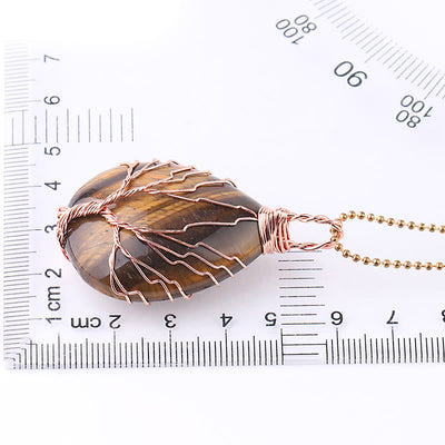 Buddha Stones Natural Quartz Crystal Tree Of Life Healing Energy Necklace Pendant Necklaces & Pendants BS 12